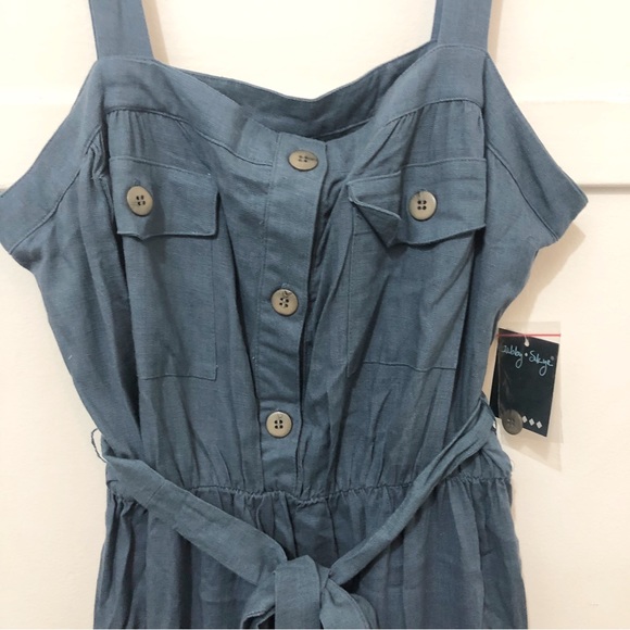 🆕 Gabby Skye Dress Flap Pocket Sleeveless size 14 Navy - Picture 5 of 7
